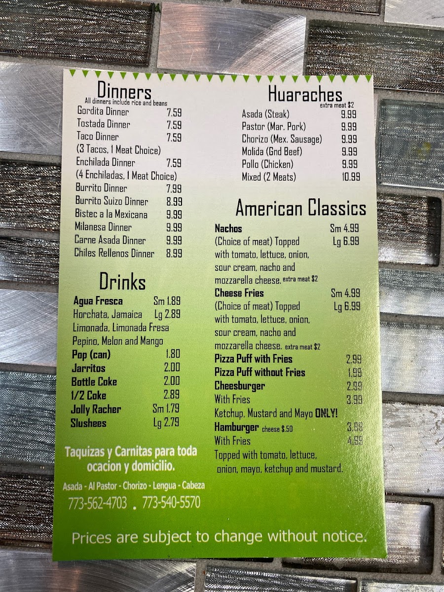 El Rey del Taco Menu - Image 4