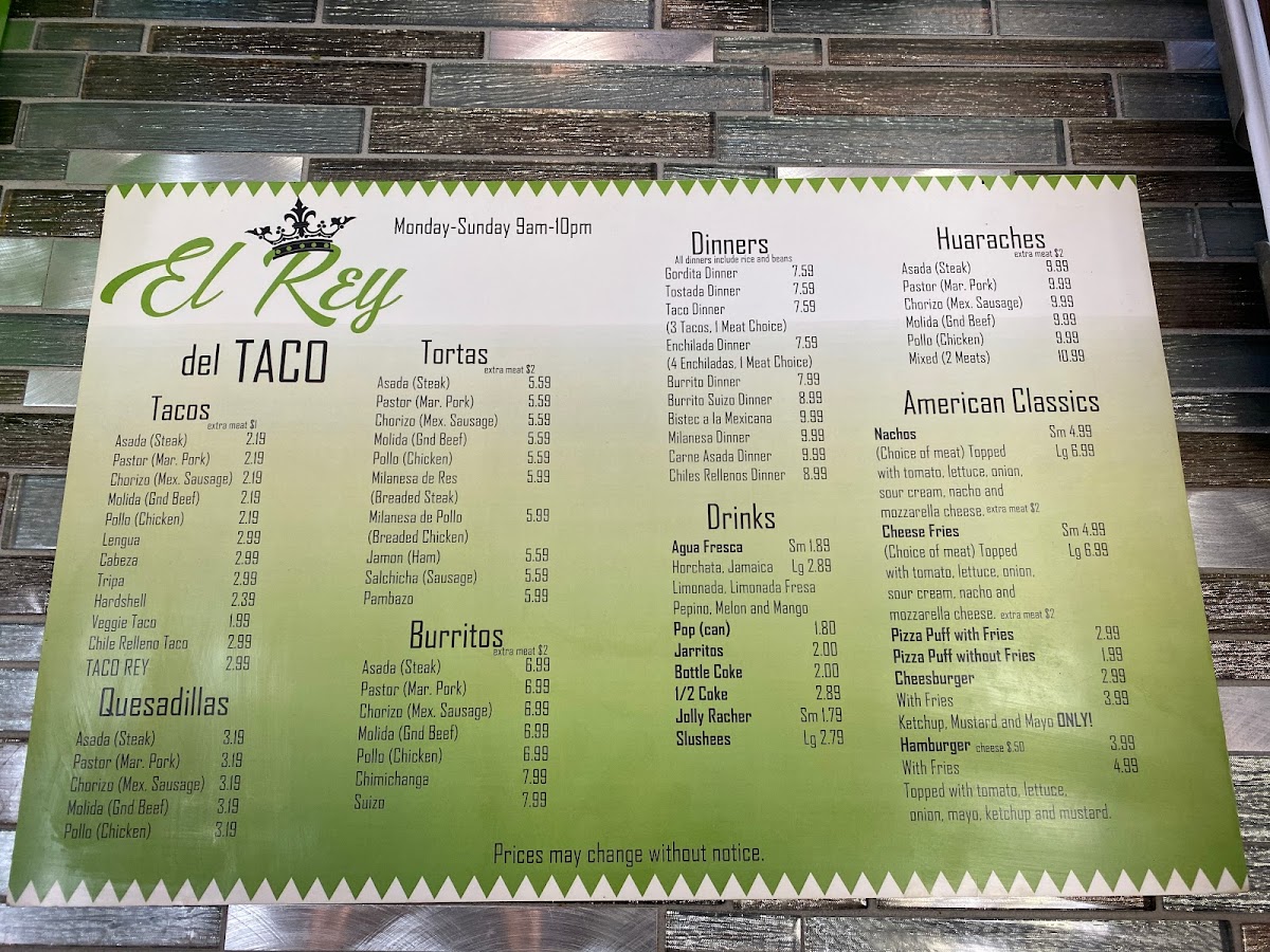 El Rey del Taco Menu - Image 6
